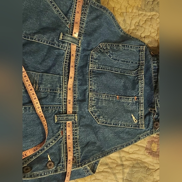 Vintage American Eagle Denim Bib Overalls Womens Size Medium Mens Small - Picture 11 of 14